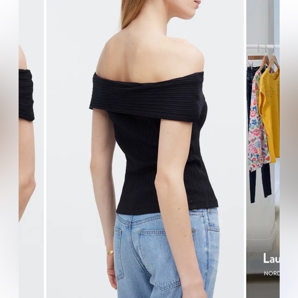 Madewell Rib Off the Shoulder Top Red Size Large - Picture 2 of 7